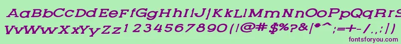 LetteringsetnewItalic Font – Purple Fonts on Green Background