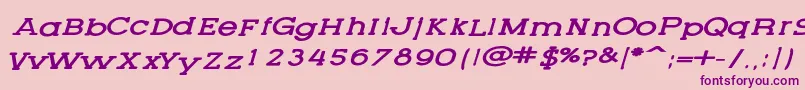 LetteringsetnewItalic Font – Purple Fonts on Pink Background