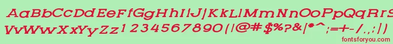 LetteringsetnewItalic Font – Red Fonts on Green Background