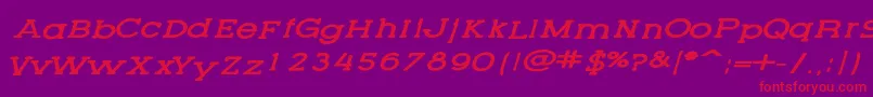 LetteringsetnewItalic-Schriftart – Rote Schriften auf violettem Hintergrund