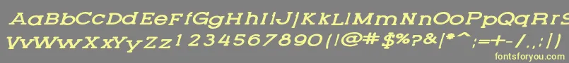 LetteringsetnewItalic Font – Yellow Fonts on Gray Background