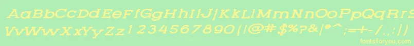 LetteringsetnewItalic Font – Yellow Fonts on Green Background