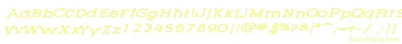 LetteringsetnewItalic Font – Yellow Fonts on White Background