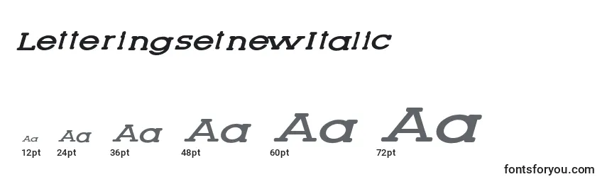Размеры шрифта LetteringsetnewItalic