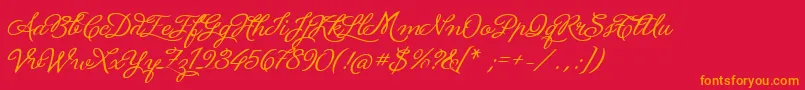 LaPorteniaDeLaBoca Font – Orange Fonts on Red Background