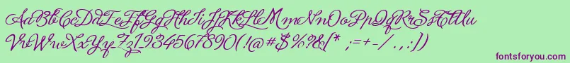 LaPorteniaDeLaBoca Font – Purple Fonts on Green Background