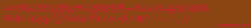 LaPorteniaDeLaBoca Font – Red Fonts on Brown Background