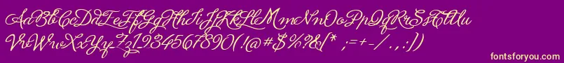 LaPorteniaDeLaBoca Font – Yellow Fonts on Purple Background