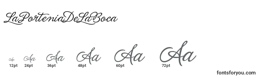Размеры шрифта LaPorteniaDeLaBoca