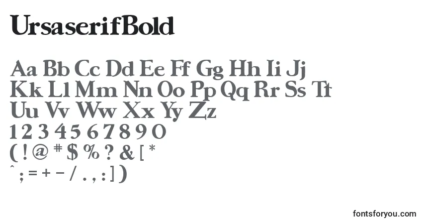 Шрифт UrsaserifBold – алфавит, цифры, специальные символы