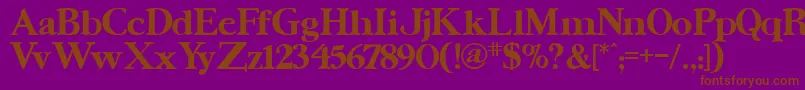 UrsaserifBold-Schriftart – Braune Schriften auf violettem Hintergrund