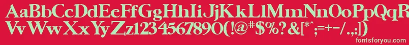 フォントUrsaserifBold – 赤い背景に緑の文字