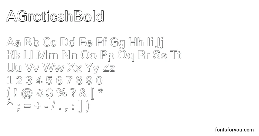 AGroticshBoldフォント–アルファベット、数字、特殊文字