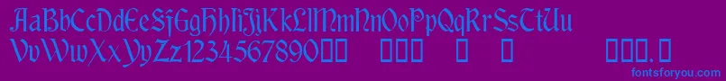 RousseauTM Font – Blue Fonts on Purple Background