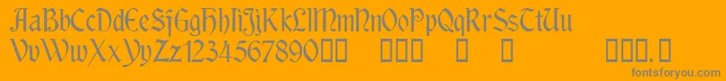 RousseauTM-Schriftart – Graue Schriften auf orangefarbenem Hintergrund