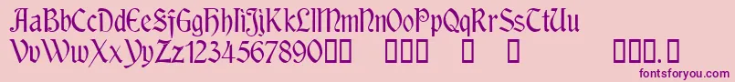 RousseauTM Font – Purple Fonts on Pink Background