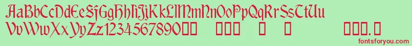 RousseauTM Font – Red Fonts on Green Background