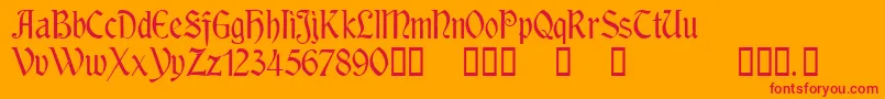 RousseauTM Font – Red Fonts on Orange Background