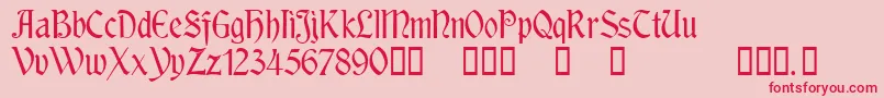 RousseauTM Font – Red Fonts on Pink Background