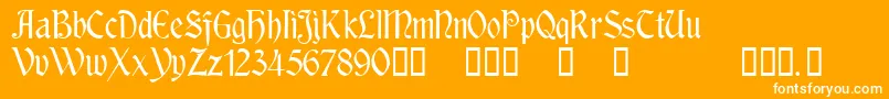RousseauTM Font – White Fonts on Orange Background