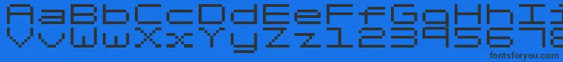 フォントFixedV0 – 黒い文字の青い背景