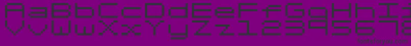 FixedV0-fontti – mustat fontit violetilla taustalla