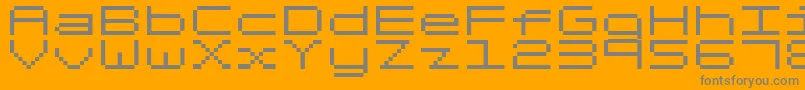 Weitere Informationen zur FixedV0-Schriftart FixedV0-Schriftart – Graue Schriften auf orangefarbenem Hintergrund