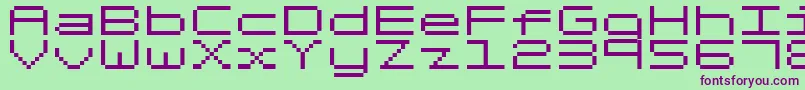 FixedV0 Font – Purple Fonts on Green Background