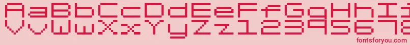 FixedV0 Font – Red Fonts on Pink Background