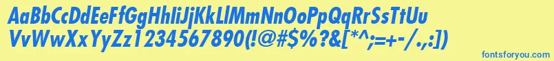 KudosBlackCondensedSsiNormal Font – Blue Fonts on Yellow Background