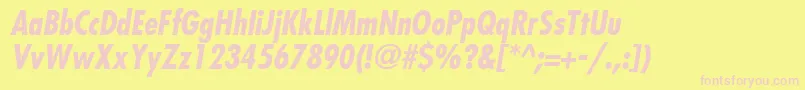 KudosBlackCondensedSsiNormal Font – Pink Fonts on Yellow Background