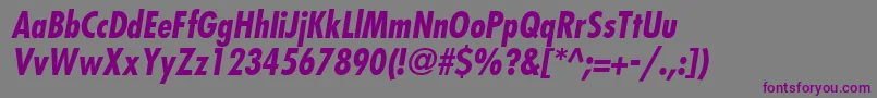 Шрифт KudosBlackCondensedSsiNormal – фиолетовые шрифты на сером фоне