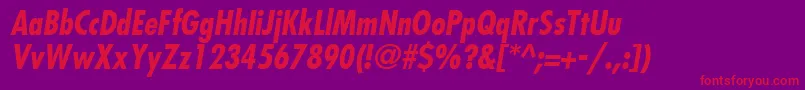 KudosBlackCondensedSsiNormal Font – Red Fonts on Purple Background