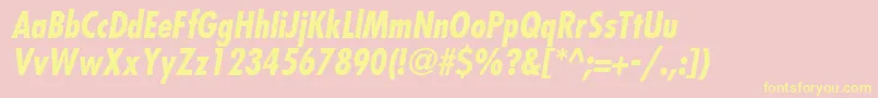 KudosBlackCondensedSsiNormal Font – Yellow Fonts on Pink Background