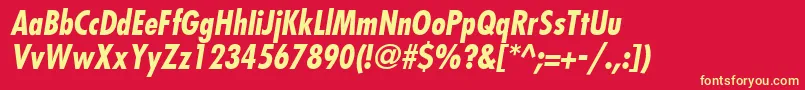 KudosBlackCondensedSsiNormal Font – Yellow Fonts on Red Background