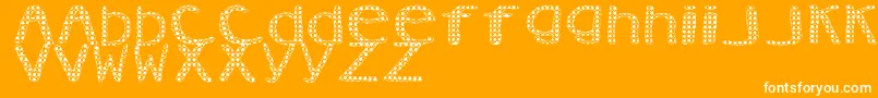 Czcionka AezVanity – białe czcionki na pomarańczowym tle