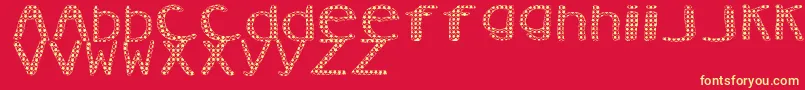 Czcionka AezVanity – żółte czcionki na czerwonym tle