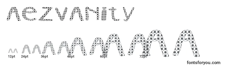 Размеры шрифта AezVanity