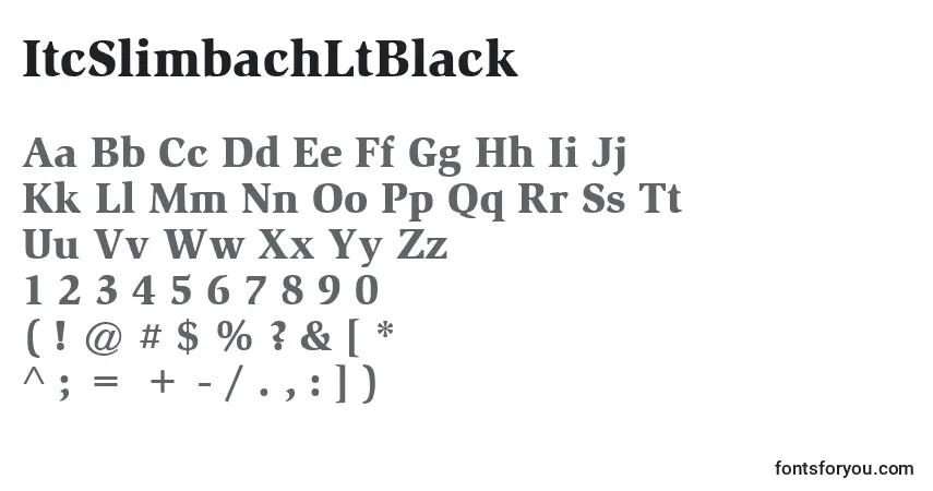 A fonte ItcSlimbachLtBlack – alfabeto, números, caracteres especiais