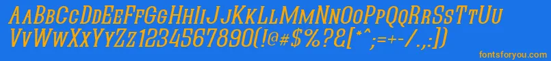 Quasiko Font – Orange Fonts on Blue Background