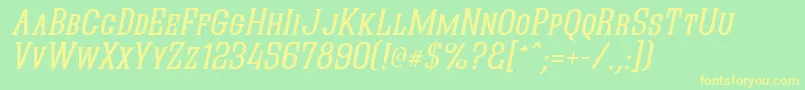 Quasiko Font – Yellow Fonts on Green Background