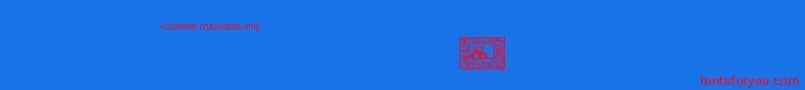 フォントJfCotswoldAccents – 赤い文字の青い背景