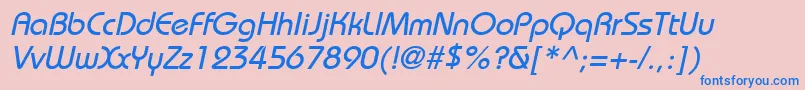 BiminiItalic Font – Blue Fonts on Pink Background