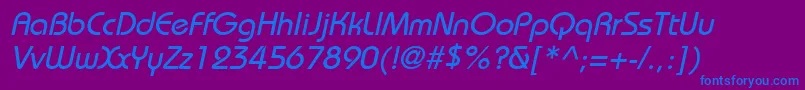 BiminiItalic Font – Blue Fonts on Purple Background