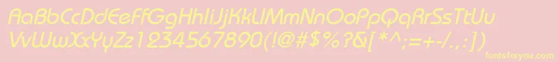 BiminiItalic Font – Yellow Fonts on Pink Background