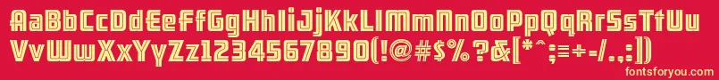 Arb66NeonLineJun37 Font – Yellow Fonts on Red Background