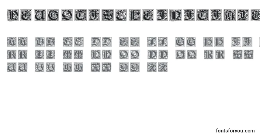 NeugotischeInitialen-fontti – aakkoset, numerot, erikoismerkit