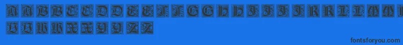 NeugotischeInitialen Font – Black Fonts on Blue Background