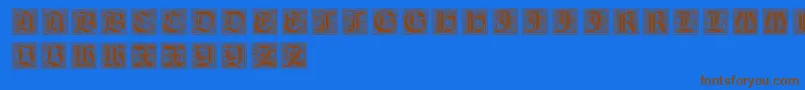 NeugotischeInitialen Font – Brown Fonts on Blue Background