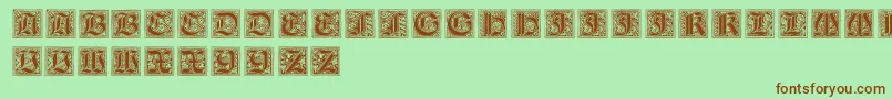 NeugotischeInitialen Font – Brown Fonts on Green Background